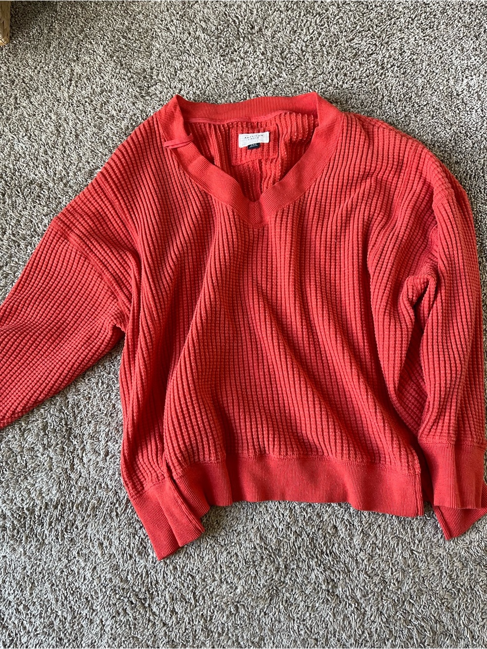 Women’s Cropped V-Neck Sweater - Coral